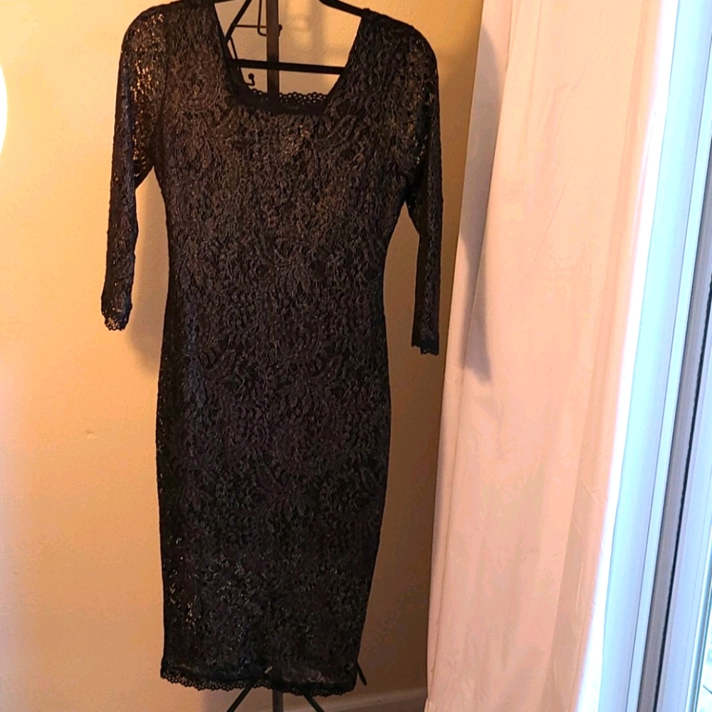 Sexy black lace dress